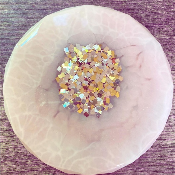 Diamond edge coasters, resin, rose quartz - Picture 4 of 7